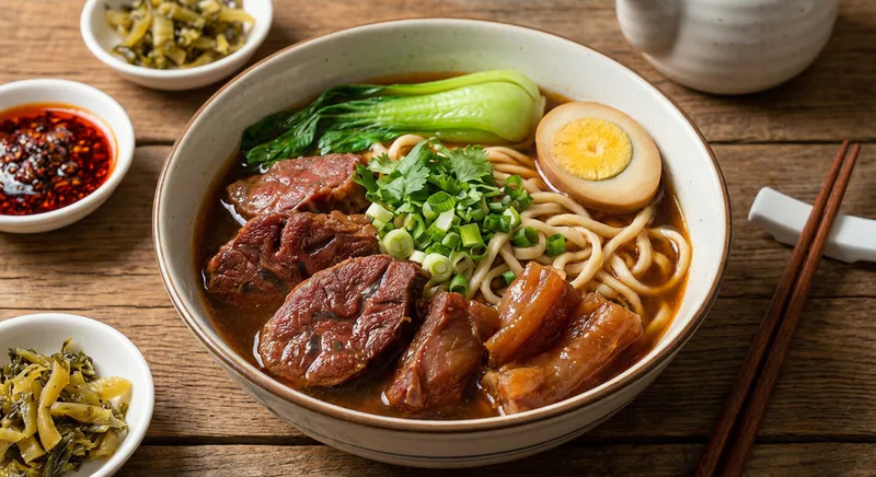 Geschmorte Rindfleisch-Nudelsuppe